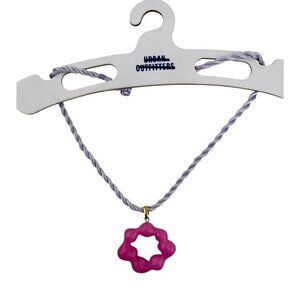 Urban Outfitters Twisted Rope Necklace With Pink Bubble Pendant